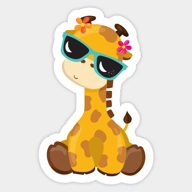 Cute Giraffe, Giraffe With Sunglasses, Cute Animal - Cute Giraffe